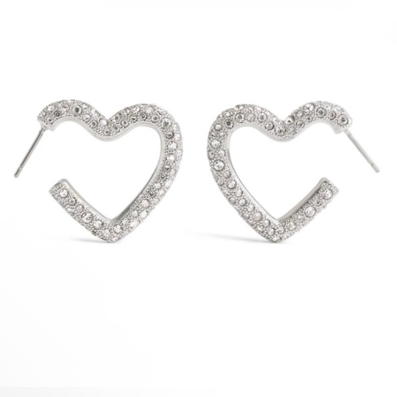 Coach Pavé Heart Hoop Earrings - Picture 1 of 4